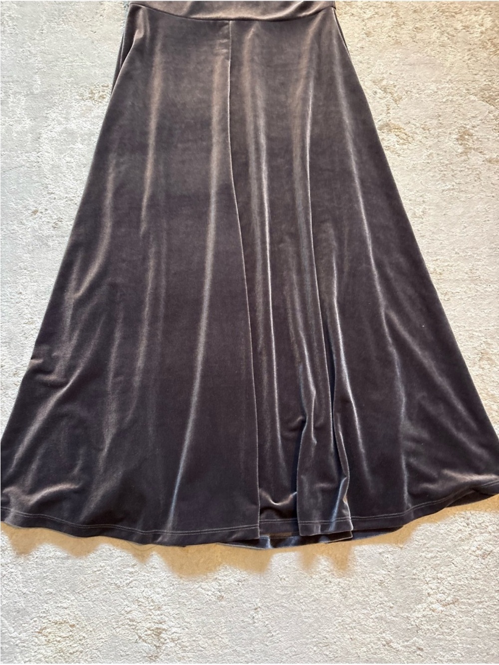 Lbisse Charcoal Grey Velvet Wrap Style Full Length A-line Maxi Dress Size Xlarge - Picture 11 of 12